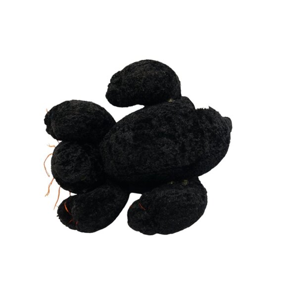 Halloween Black Cat Plush With Purple & Orange Witch Hat Posable Tail - Picture 14 of 16